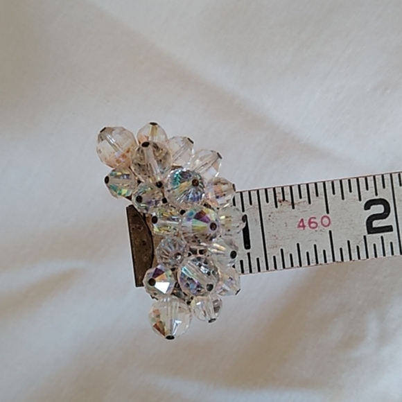 Vintage Iridesent Cresant Clip On Earrings - Picture 5 of 7